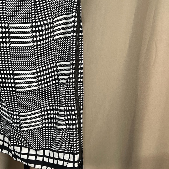 Anne Klein Size 10 Faux Leather Checked Houndstooth Mini Skirt Zipper Detail - Picture 14 of 14
